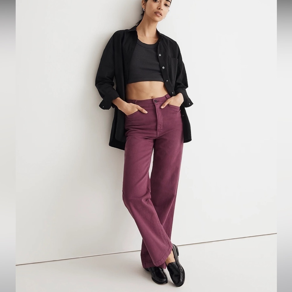 Madewell The Emmett Wide-Leg Pant: Garment Dyed Edition size 23